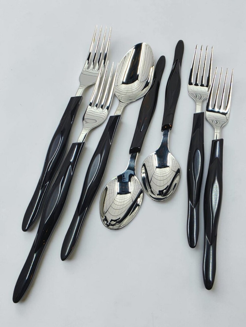 Cutco Cue4 Pattern Dark Brown Handle Flatware 7 Pieces Stainless Steel NEW